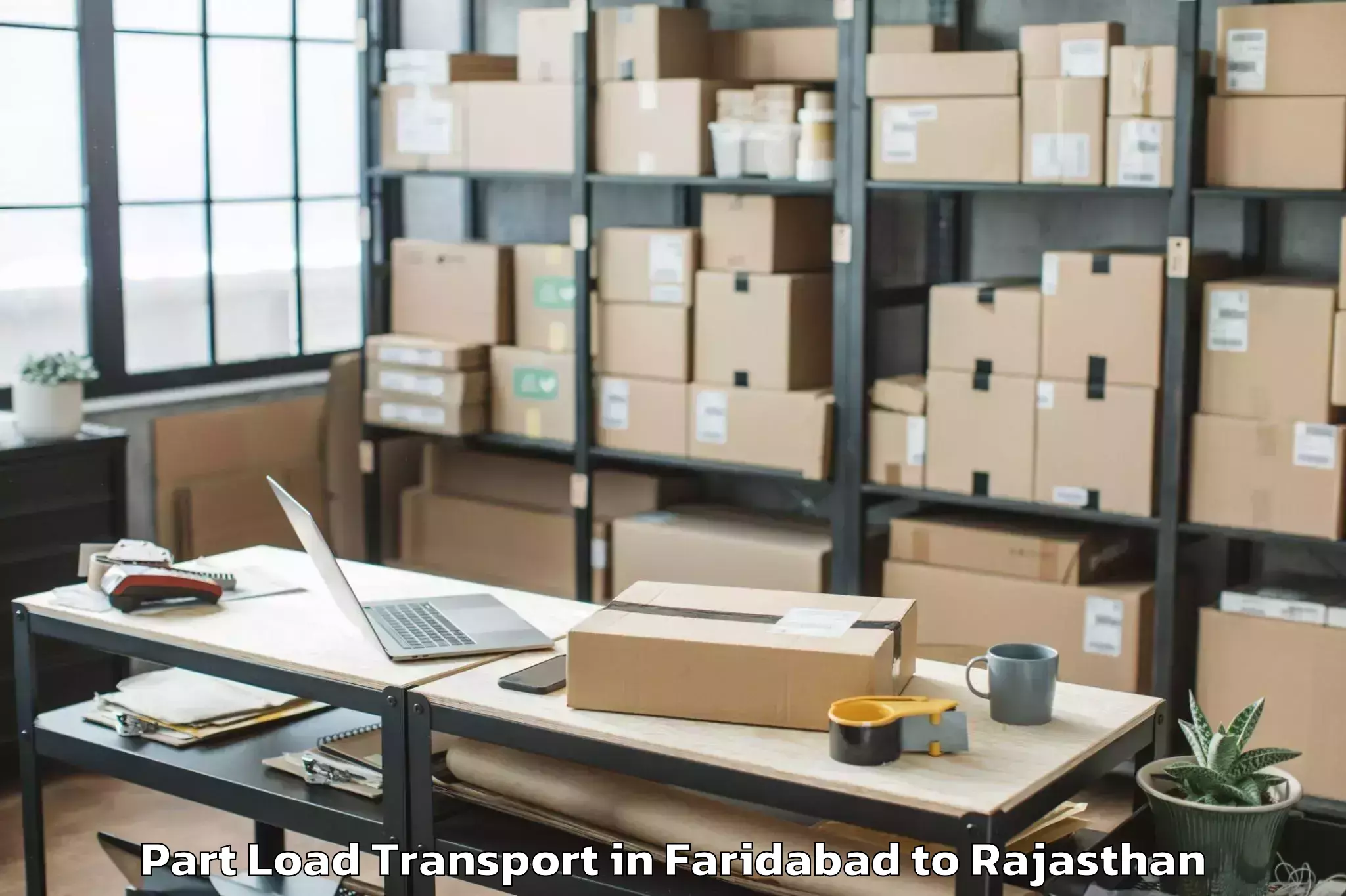 Affordable Faridabad to Madhav University Pindwara Part Load Transport